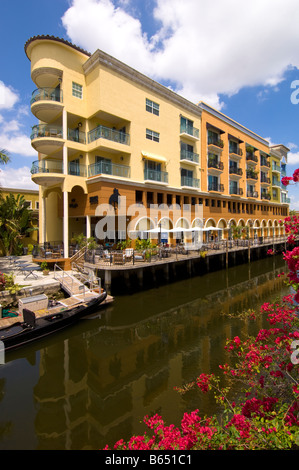 New development by canal Fort Lauderdale Gold Coast Florida United States of America Stock Photo