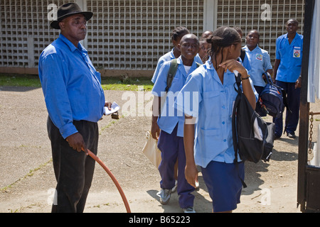 Schoolchildren Douala Cameroon Africa Stock Photo