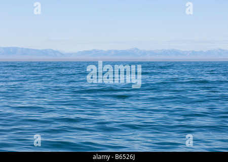 seascape of the Beaufort Sea off the coast of the Arctic National Wildlife Refuge Brooks Range in the distance Alaska Stock Photo