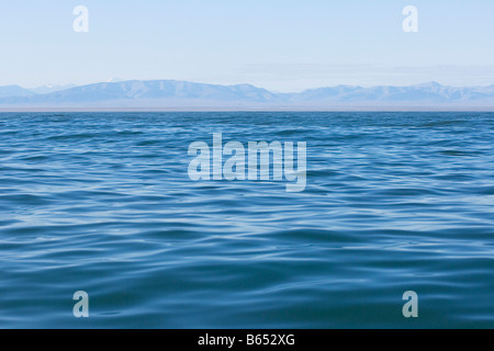 seascape of the Beaufort Sea off the coast of the Arctic National Wildlife Refuge Brooks Range in the distance Alaska Stock Photo