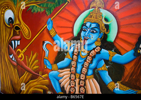 India, near Hyderabad, Andhra Pradesh, Countryside near Nalgonda, Temple art Stock Photo