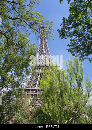 Eiffel Tower from nearby park Stock Photo