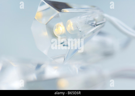 Crystal shaped Christmas lights, extreme close-up Stock Photo