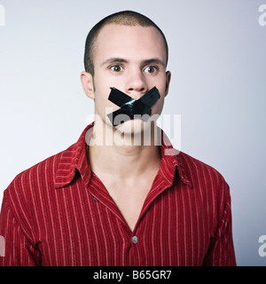 portrait of a young man on isolated background Stock Photo