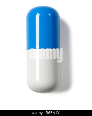 Blue White Pill Stock Photo