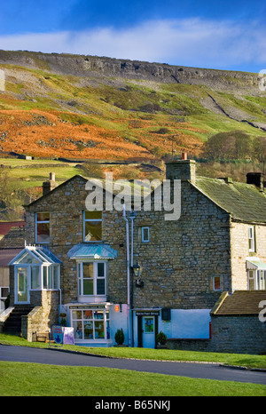 The tiny post office shop stores in the village of Reeth in Swaledale Yorkshire Dales England UK Stock Photo