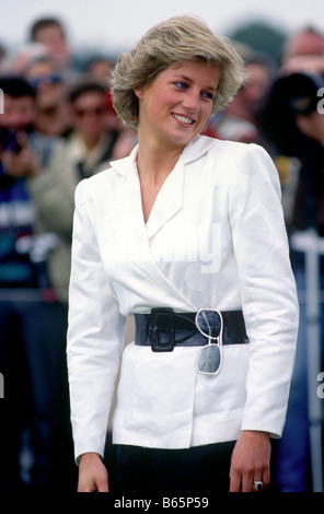 Princess Diana at Guards Polo Club Windsor UK Stock Photo