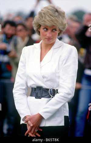 Princess Diana at Guards Polo Club Windsor UK Stock Photo