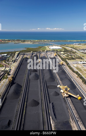 Kooragang Coal Terminal Newcastle New South Wales Australia aerial Stock Photo