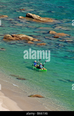 Kayaking along Espiritu Santo Island, Mexico Stock Photo