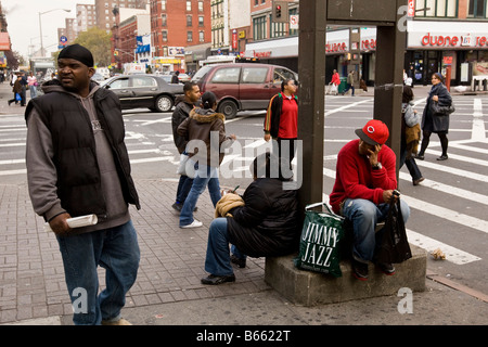 A street corner on 125th street in Harlem New York NY United States 4 November 2008 Stock Photo