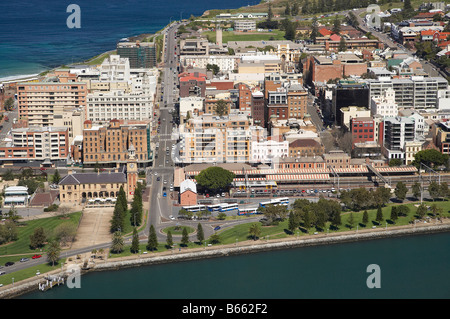 The Foreshore Newcastle Harbour and CBD Newcastle New South Wales Australia aerial Stock Photo