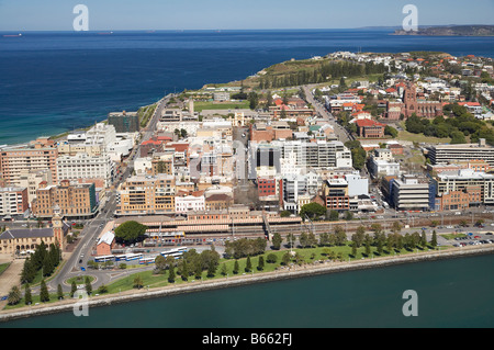 The Foreshore Newcastle Harbour and CBD Newcastle New South Wales Australia aerial Stock Photo