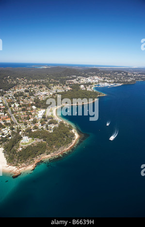 Nelson Head and Nelson Bay Port Stephens New South Wales Australia aerial Stock Photo