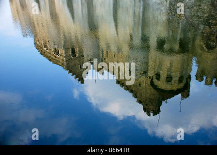 Reflections of the Gravenstein or Castle of the Counts, Ghent Stock Photo