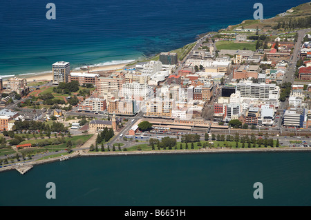 The Foreshore Newcastle Harbour and CBD Newcastle New South Wales Australia aerial Stock Photo