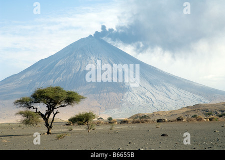 Eruption of Ol Doinyo Lengai in 2007 Tanzania Stock Photo