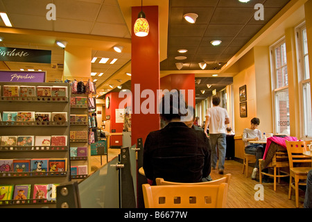 interior of London bookstore coffeeshop Stock Photo