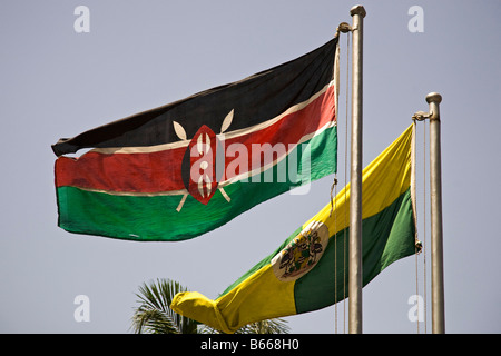 Kenyan and Nairobi flags, Kenya, Africa Stock Photo