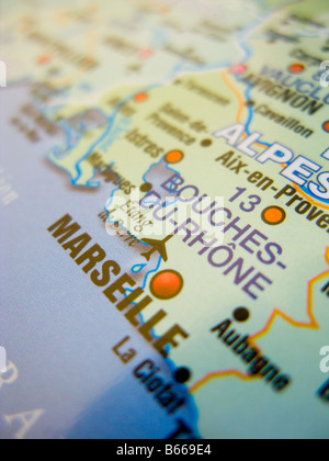 Map showing Marseille, France Stock Photo - Alamy