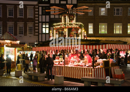 German Christmas market held in Kingston upon Thames Surrey England Stock Photo