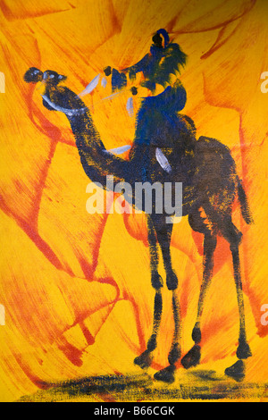 Colourful artwork displayed in Marrakech, Morocco Stock Photo