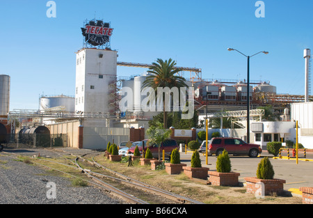 The brewery where the famous and delicious Tecate Beer is bottled in Tecate Baja California Mexico Stock Photo