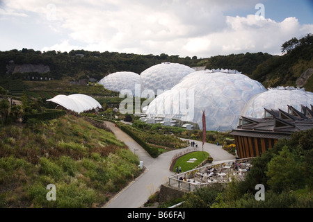 View of the Eden project biomes spheres Stock Photo