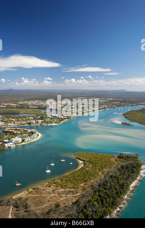 Noosa Inlet Noosa Heads Sunshine Coast Queensland Australia aerial Stock Photo