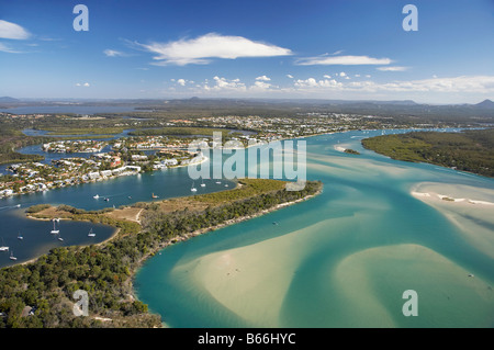 Noosa Inlet Noosa Heads Sunshine Coast Queensland Australia aerial Stock Photo
