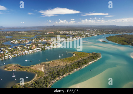 Noosa Inlet Noosa Heads Sunshine Coast Queensland Australia aerial Stock Photo