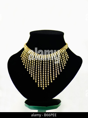 Diamond Necklace on Jewelry Stand Stock Photo