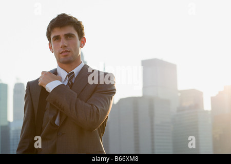 Young businessman in the morning Stock Photo