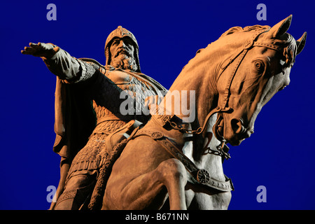 Equestrian statue of Moscow's Founder Yuri Dolgoruki in Moscow, Russia Stock Photo