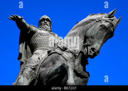 Equestrian statue of Moscow's Founder Yuri Dolgoruki in Moscow, Russia Stock Photo