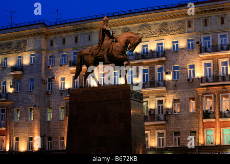 Statue of Moscow's Founder Yuri Dolgoruki in Moscow, Russia Stock Photo