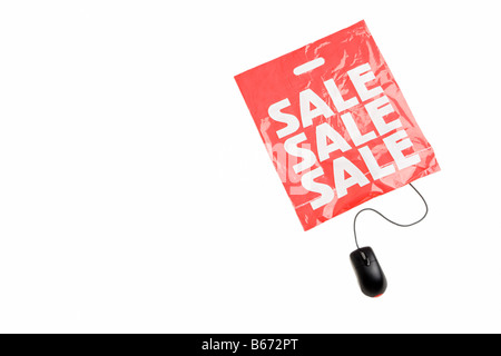 Shopping bag and a mouse Stock Photo