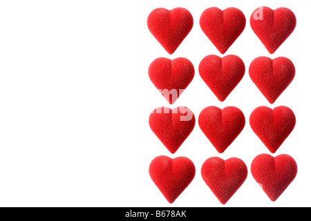 Hearts in a row Stock Photo
