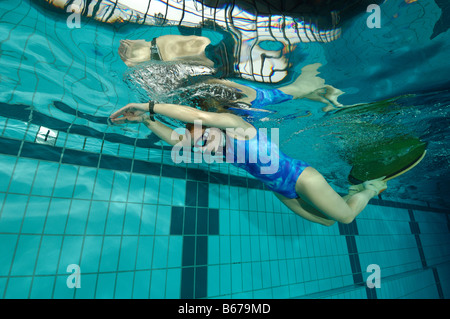 Training with Monofin Stock Photo