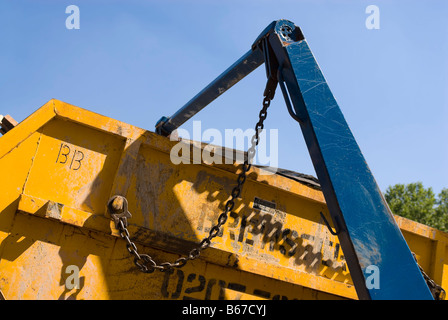 Close up of skip bucket on the road in London Stock Photo