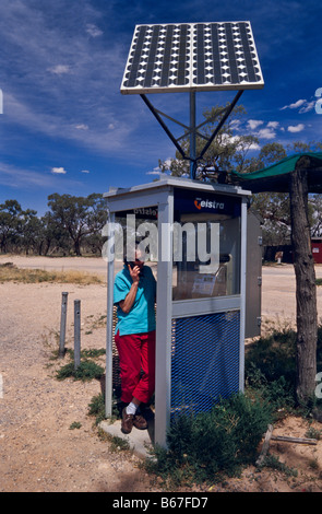 Solar phone booth, outback Australia Stock Photo