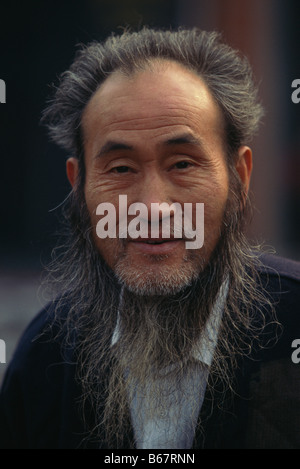 Older chinese man with beard, local man, Shanghai, China
