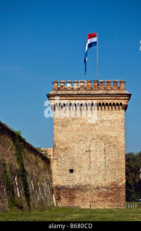 CROATIA, OSIJEK. Section of the Bastions and the Water tower in Tvrdja, Osijek, Croatia. Stock Photo