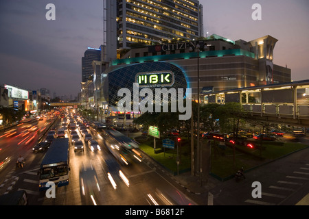 MBK Shopping Center at night, Siam Square, Pathum Wan district, Bangkok, Thailand Stock Photo