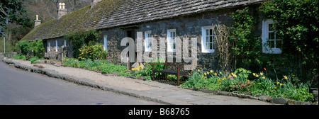 Glamis historic village and Angus Folk Museum, 19th century cottages, Angus, Scotland, UK, Summer. Stock Photo