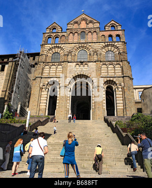 Cathedral of Notre Dame (12th century), Le Puy en Velay, Auvergne, France Stock Photo