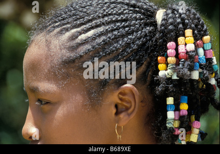 Northern Madagascar A young Malagasy at her home in maroantsetra a nord est village Madagascar maroantsetra Africa African Girl Stock Photo