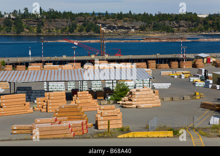 Timberyard Chemainus 'Vancouver Island' 'British Columbia' Canada Stock Photo