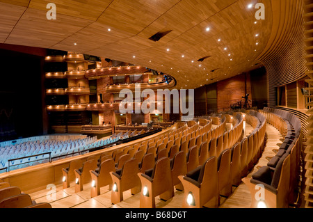 inside the main auditorium the Donald Gordon theatre at the wales millennium centre cardiff bay wales UK Stock Photo