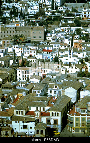 The Albayzín quarter viewed from the Alhambra Stock Photo